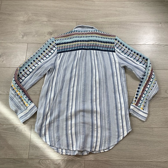 Anthropologie Pilcro & The Letterpress Embroidered Button Front Shirt - Picture 4 of 13
